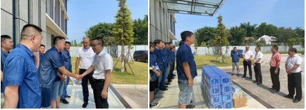 公服集團(tuán)黨委書記、董事長楊中才一行到清源水務(wù)公司開展“夏送清涼”慰問活動